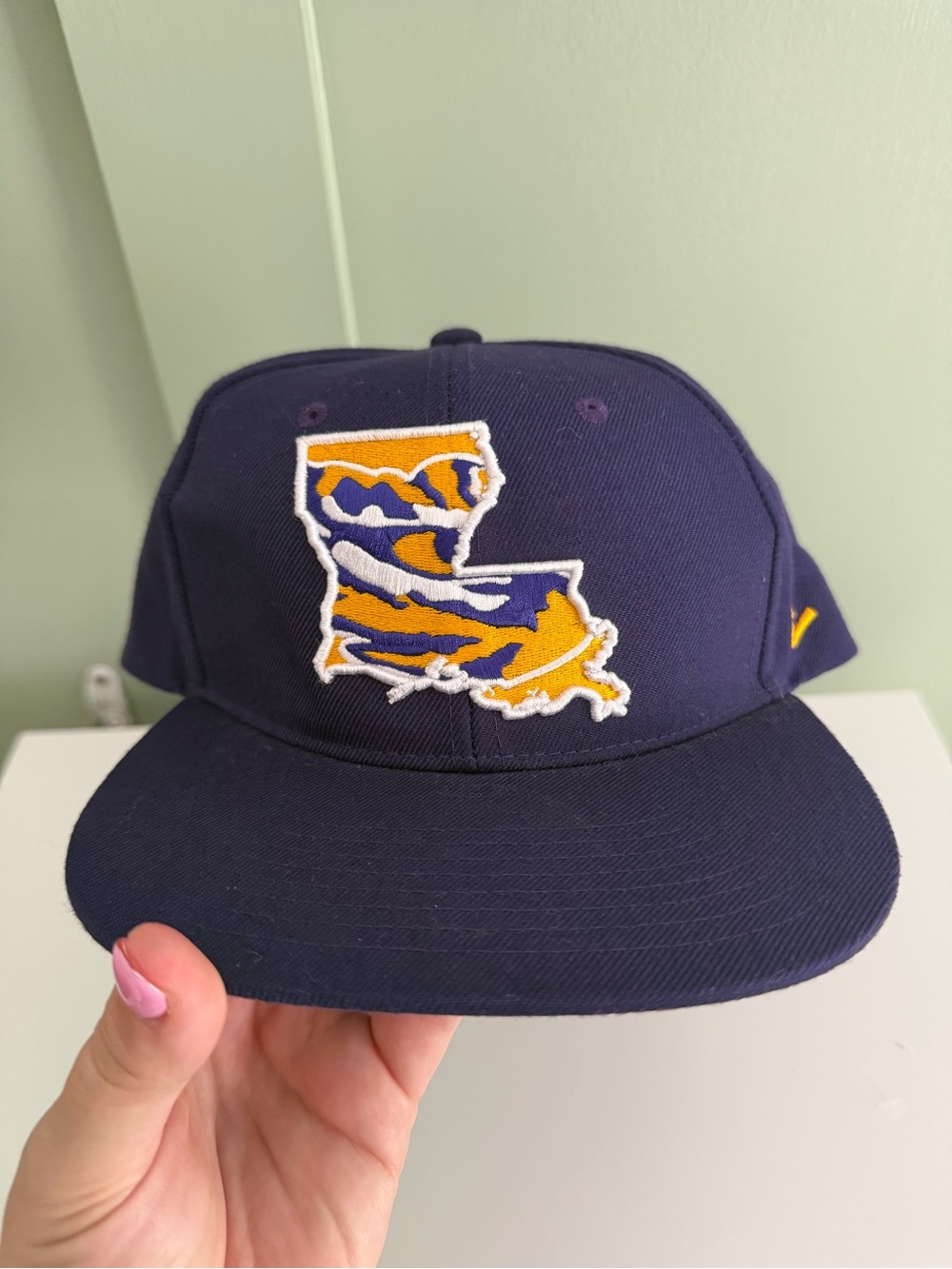 Zephyr Navy Snapback Cap with Yellow Patch